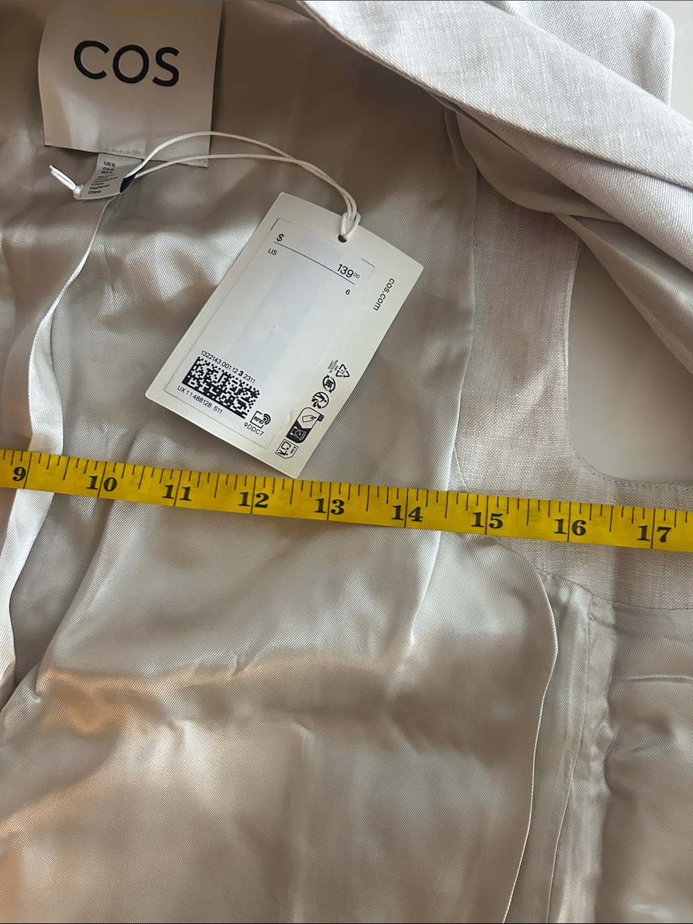 NWT COS SHAWL-COLLAR BELTED LINEN-BLEND VEST - Picture 12 of 12